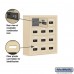 Salsbury Cell Phone Storage Locker - 4 Door High Unit (5 Inch Deep Compartments) - 12 A Doors - Sandstone - Surface Mounted - Resettable Combination Locks